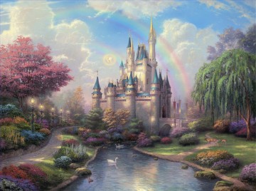 castle dolceacqua Painting - A New Day at the Cinderella Castle Thomas Kinkade